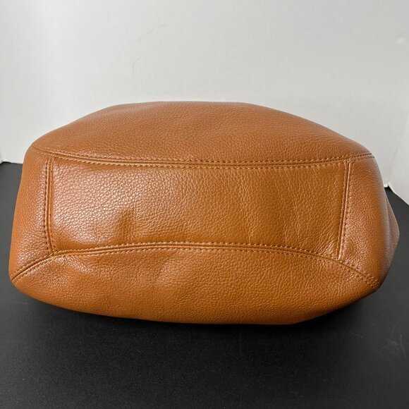 MICHAEL KORS Fulton Brown Pebbled Leather Shoulder Bag Gold Chain Hardware EUC - Picture 13 of 16